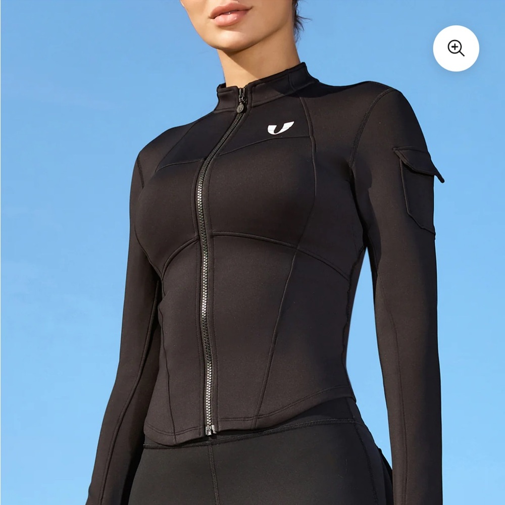 Stand color fitness black moto zip up jacket